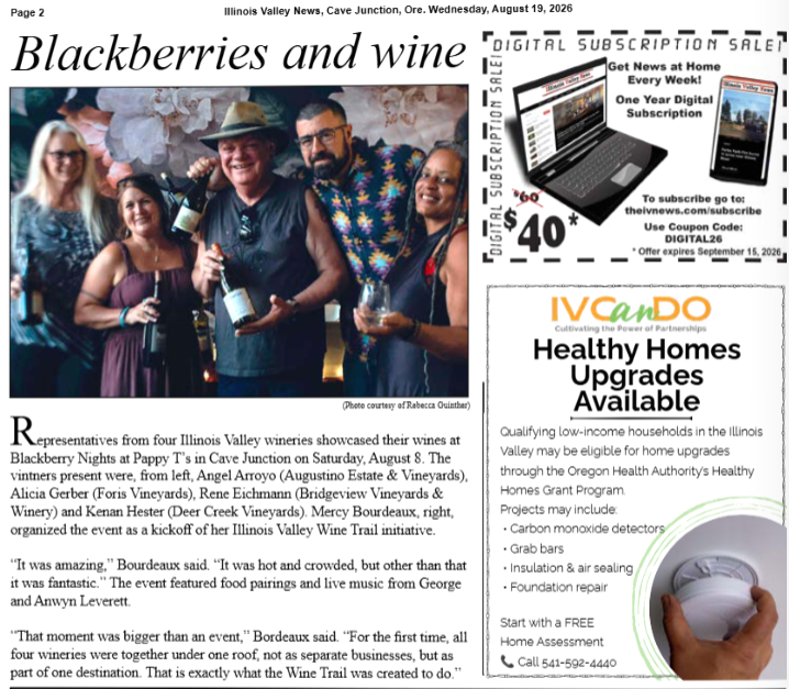 Blackberry Nights Illinois Valley Wine Trail